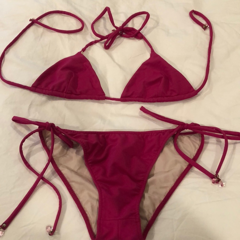 Shoshanna Swimwear Pink String Bikini